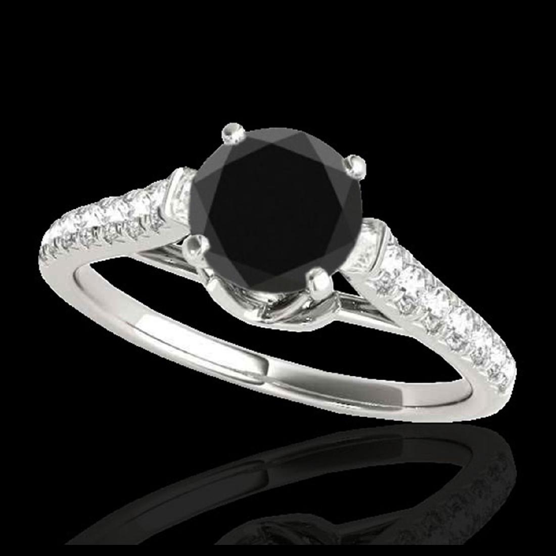 1.46 ctw VS Black Diamond Solitaire Ring 10K White Gold: REF-47X3R - SKU:34964 ---- 1.46 ctw VS Black Diamond Solitaire Ring 10K White Gold Designer Brand Luxury Jewelry, made in the USA Suggested Retail Price: $3,800 Factory offers perfect factory sizing, 