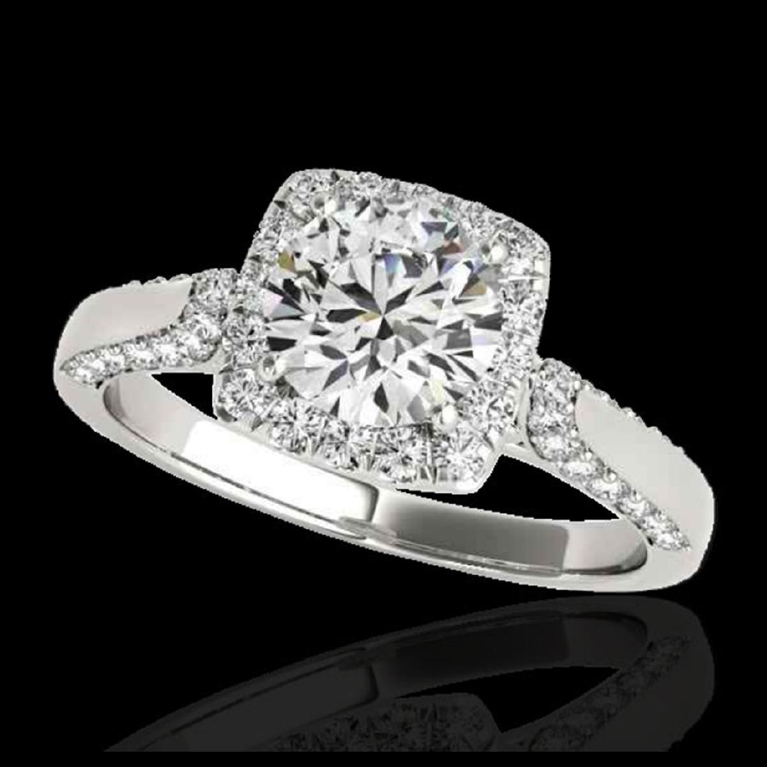 1.70 ctw H-SI/I Diamond Solitaire Halo Ring 10K White: REF-211H4M - SKU:33373 ---- 1.70 ctw H-SI/I Diamond Solitaire Halo Ring 10K White Gold Designer Brand Luxury Jewelry, made in the USA Suggested Retail Price: $17,050 Factory offers perfect factory siz