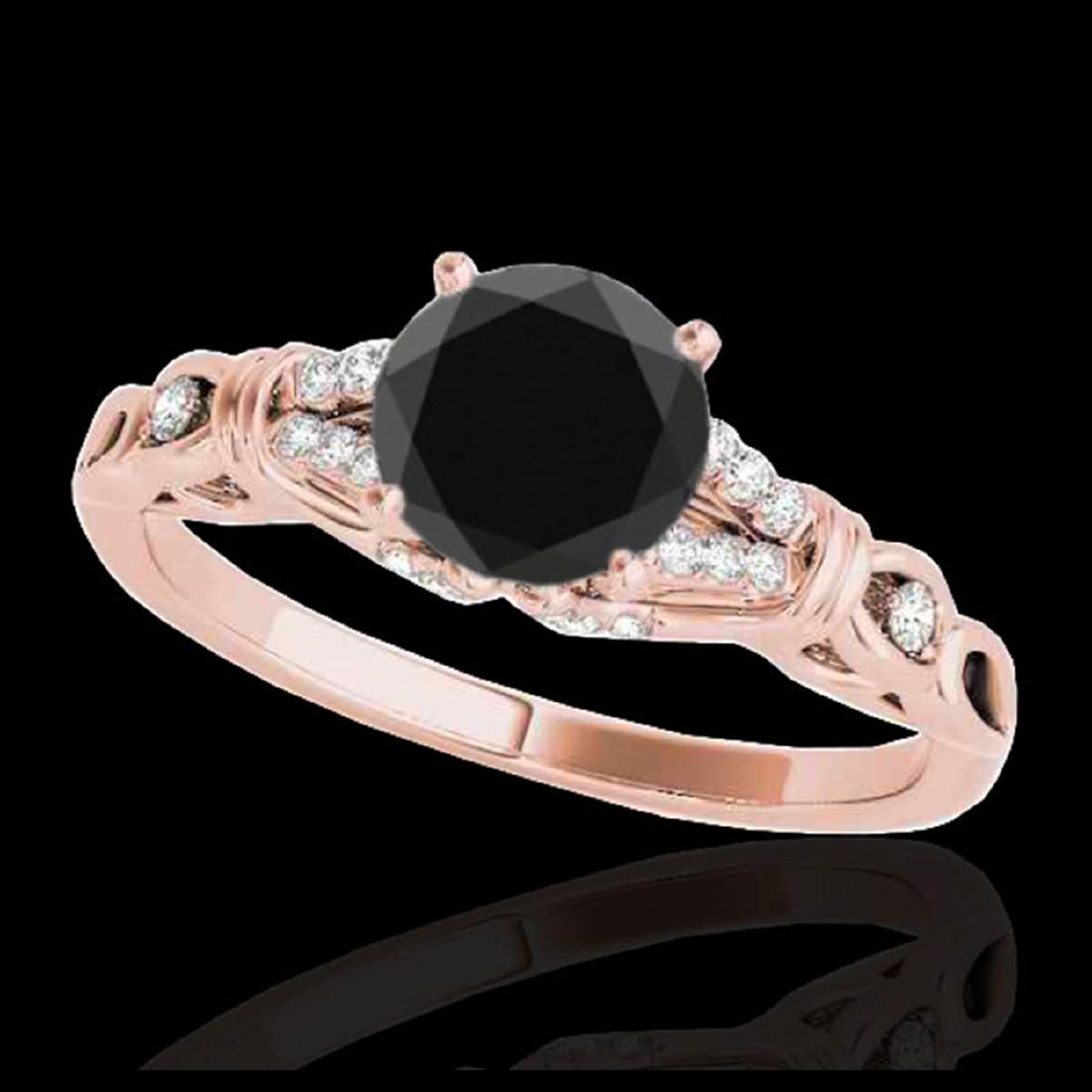 1.20 ctw VS Black Diamond Solitaire Ring 10K Rose Gold: REF-39N2A - SKU:35254 ---- 1.20 ctw VS Black Diamond Solitaire Ring 10K Rose Gold Designer Brand Luxury Jewelry, made in the USA Suggested Retail Price: $3,150 Factory offers perfect factory sizing, f