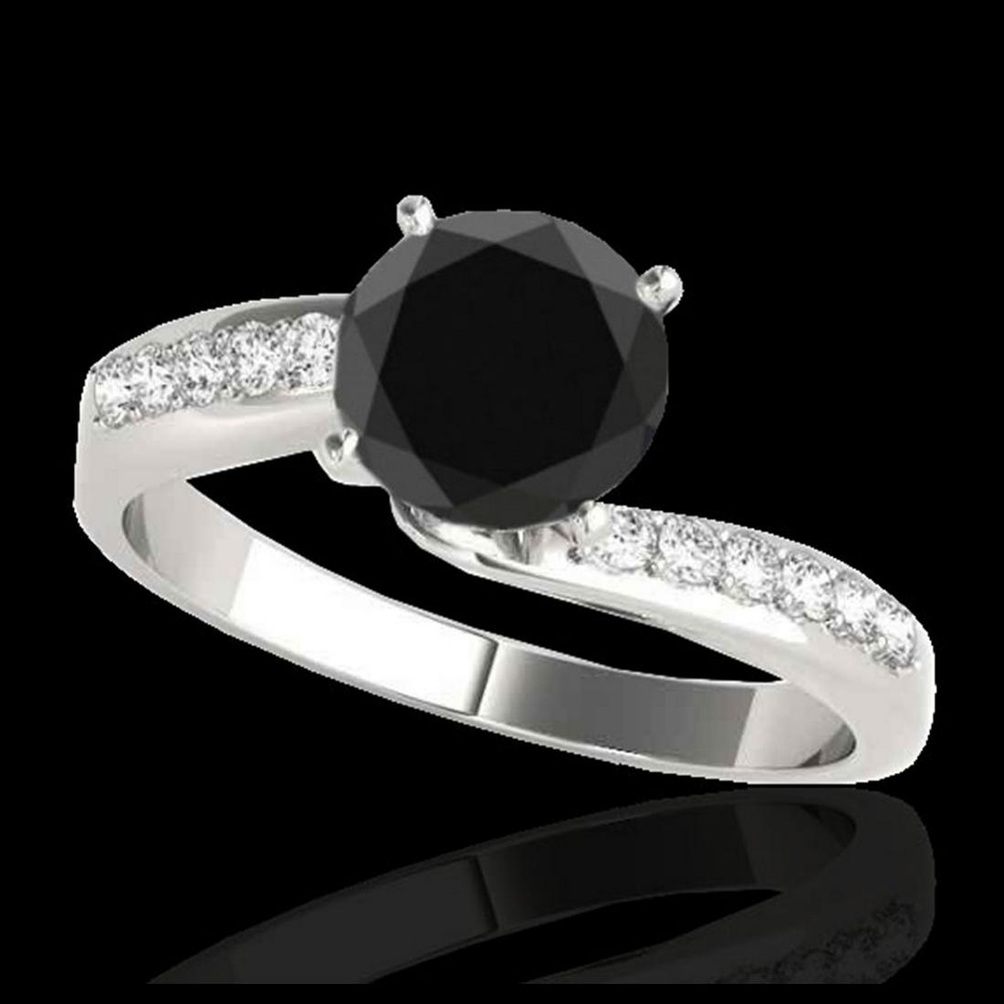 1.15 ctw VS Black Diamond Bypass Solitaire Ring 10K: REF-43V6Y - SKU:35066 ---- 1.15 ctw VS Black Diamond Bypass Solitaire Ring 10K White Gold Designer Brand Luxury Jewelry, made in the USA Suggested Retail Price: $3,500 Factory offers perfect factory s