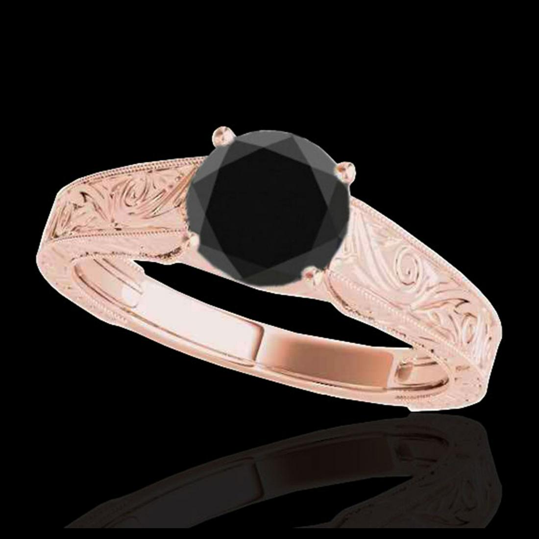 1.50 ctw VS Black Diamond Solitaire Ring 10K Rose Gold: REF-41A2V - SKU:35195 ---- 1.50 ctw VS Black Diamond Solitaire Ring 10K Rose Gold Designer Brand Luxury Jewelry, made in the USA Suggested Retail Price: $3,300 Factory offers perfect factory sizing, f