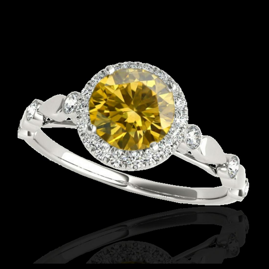 1.25 ctw SI/I Fancy Intense Yellow Diamond Ring 10K: REF-115H9M - SKU:33623 ---- 1.25 ctw SI/I Fancy Intense Yellow Diamond Ring 10K White Gold Designer Brand Luxury Jewelry, made in the USA Suggested Retail Price: $10,200 Factory offers perfect factory