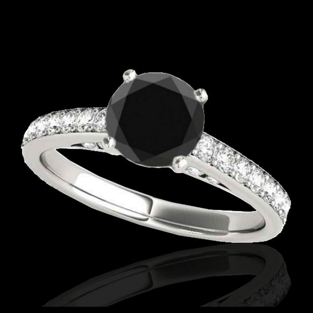1.50 ctw VS Black Diamond Solitaire Ring 10K White Gold: REF-51X2R - SKU:34865 ---- 1.50 ctw VS Black Diamond Solitaire Ring 10K White Gold Designer Brand Luxury Jewelry, made in the USA Suggested Retail Price: $4,100 Factory offers perfect factory sizing, 