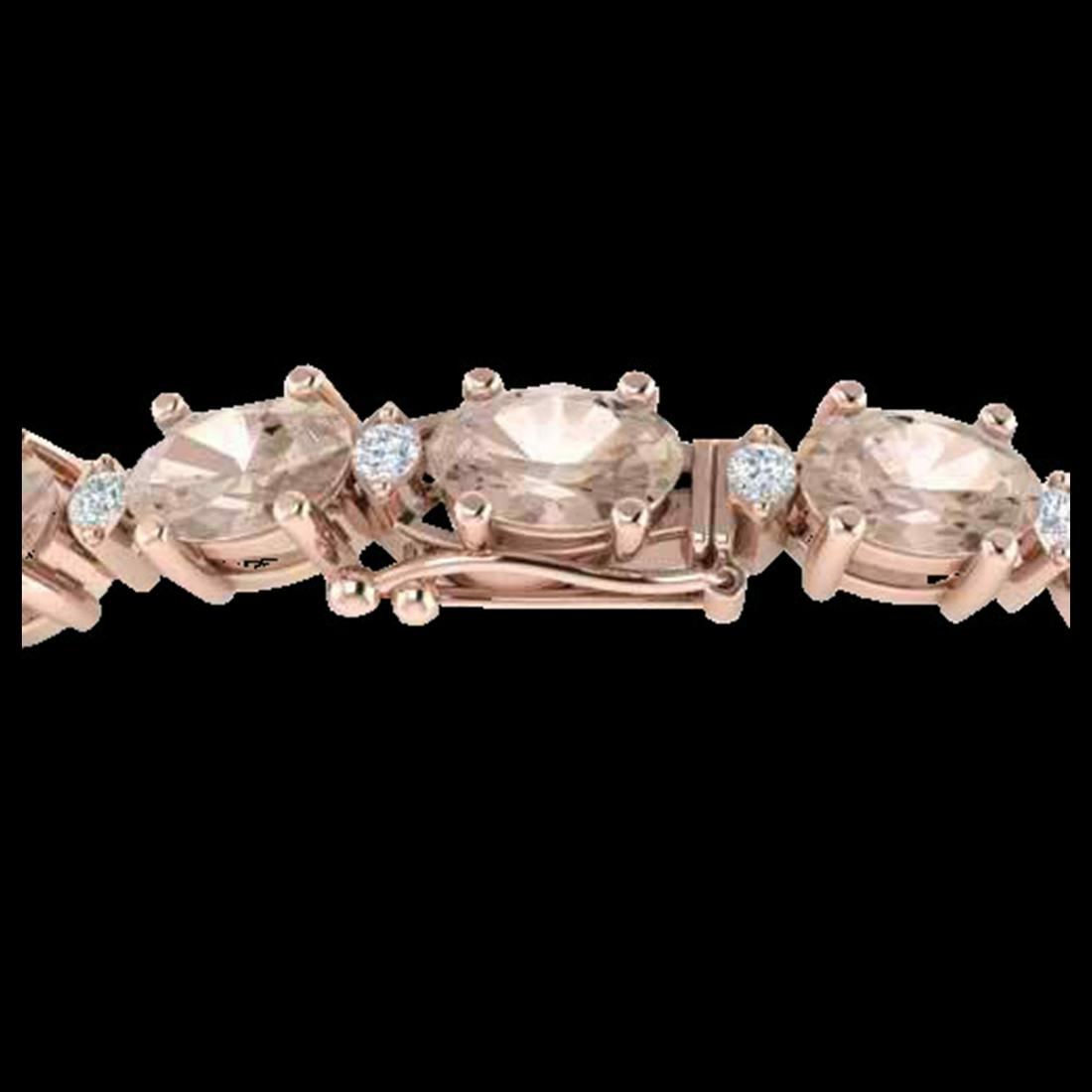21.2 ctw Morganite & VS/SI Diamond Eternity Bracelet: REF-290H2M - SKU:29456 ---- 21.2 ctw Morganite & VS/SI Diamond Eternity Bracelet 10K Rose Gold Designer Brand Luxury Jewelry, made in the USA Suggested Retail Price: $20,750 Factory offers perfect fac