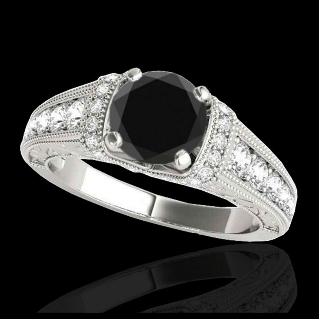 1.75 ctw VS Black Diamond Solitaire Ring 10K White Gold: REF-61N5A - SKU:34786 ---- 1.75 ctw VS Black Diamond Solitaire Ring 10K White Gold Designer Brand Luxury Jewelry, made in the USA Suggested Retail Price: $4,950 Factory offers perfect factory sizing, 