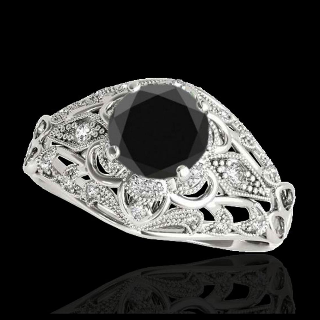 1.36 ctw VS Black Diamond Solitaire Ring 10K White Gold: REF-51N5A - SKU:34714 ---- 1.36 ctw VS Black Diamond Solitaire Ring 10K White Gold Designer Brand Luxury Jewelry, made in the USA Suggested Retail Price: $4,150 Factory offers perfect factory sizing, 