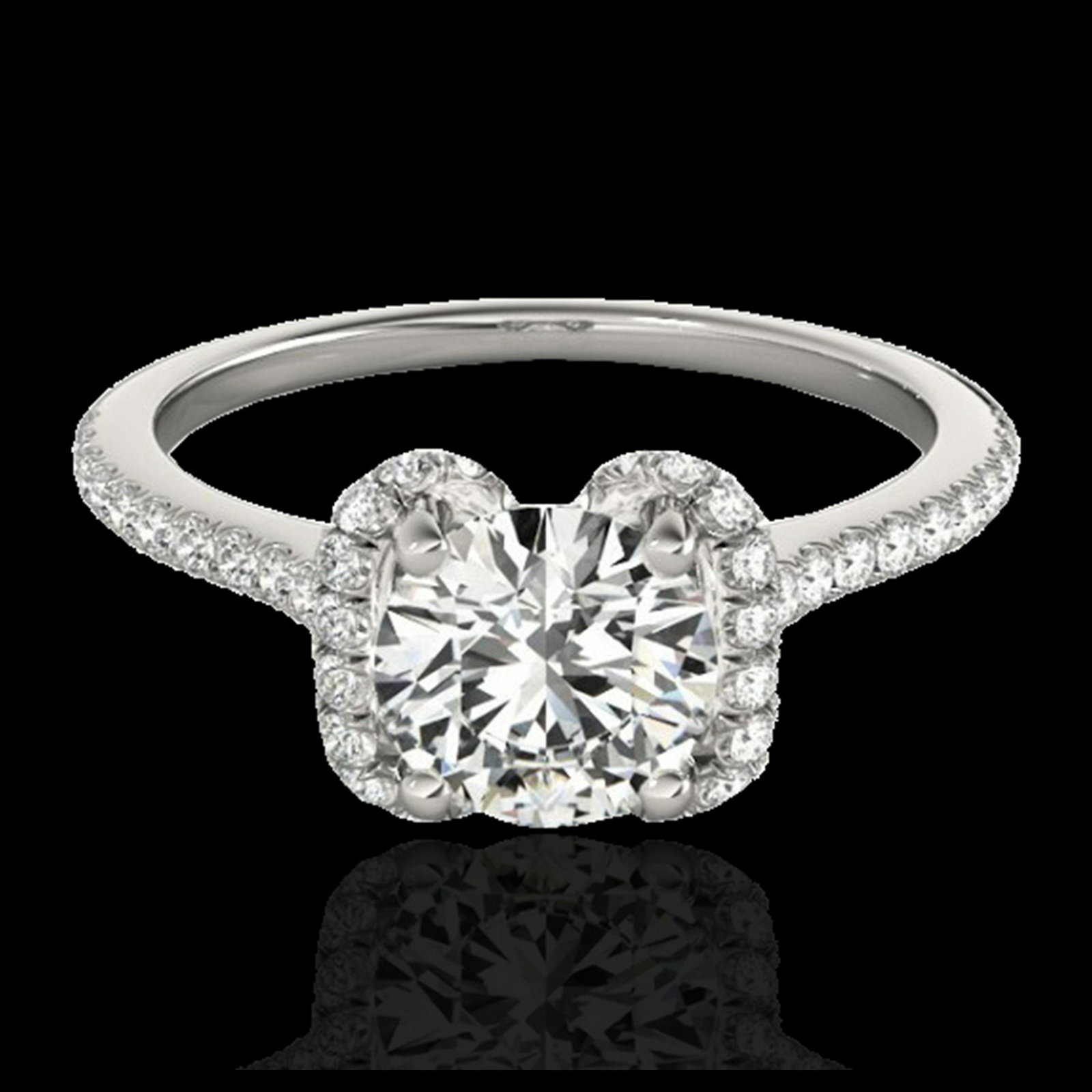 1.33 ctw H-SI/I Diamond Solitaire Halo Ring 10K White: REF-122F6N - SKU:33289 ---- 1.33 ctw H-SI/I Diamond Solitaire Halo Ring 10K White Gold Designer Brand Luxury Jewelry, made in the USA Suggested Retail Price: $9,000 Factory offers perfect factory sizi