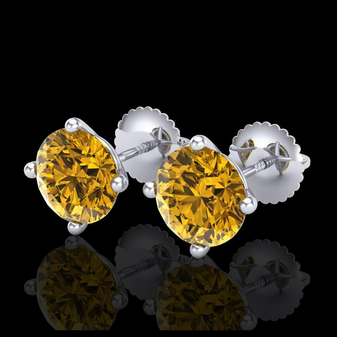 3.01 ctw Intense Fancy Yellow Diamond Art Deco Earrings: REF-472K7W - SKU:38260 ---- 3.01 ctw Intense Fancy Yellow Diamond Art Deco Earrings 18K White Gold Designer Brand Luxury Jewelry, made in the USA Suggested Retail Price: $28,600 Factory offers perfect