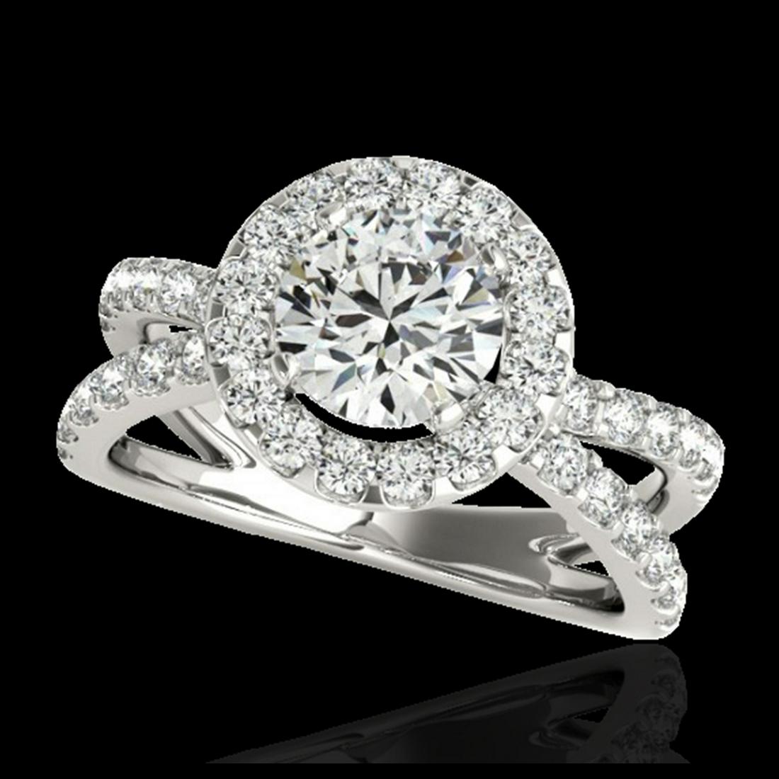 2.01 ctw H-SI/I Diamond Solitaire Halo Ring 10K White: REF-156R8K - SKU:34025 ---- 2.01 ctw H-SI/I Diamond Solitaire Halo Ring 10K White Gold Designer Brand Luxury Jewelry, made in the USA Suggested Retail Price: $11,500 Factory offers perfect factory siz