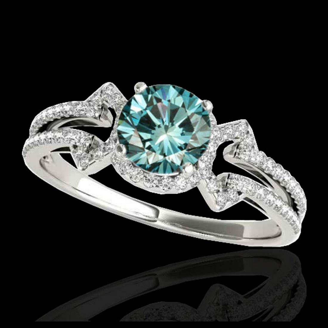 1.36 ctw SI Fancy Blue Diamond Solitaire Ring 10K White: REF-126N8A - SKU:35327 ---- 1.36 ctw SI Fancy Blue Diamond Solitaire Ring 10K White Gold Designer Brand Luxury Jewelry, made in the USA Suggested Retail Price: $10,250 Factory offers perfect factory s