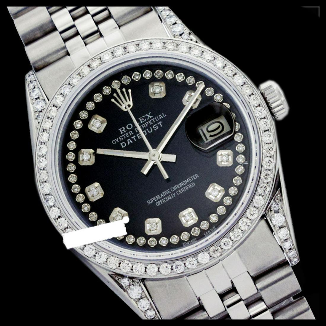 Rolex Men's Stainless Steel, QuickSet, Diamond Dial &: REF-587Y5X ---- Rolex Men's Stainless Steel, QuickSet, Diamond Dial & Diamond BezelThis watch is in Excellent Condition.Newly serviced & Polished to Factory specifications. Prepetual, Self-Winding mov