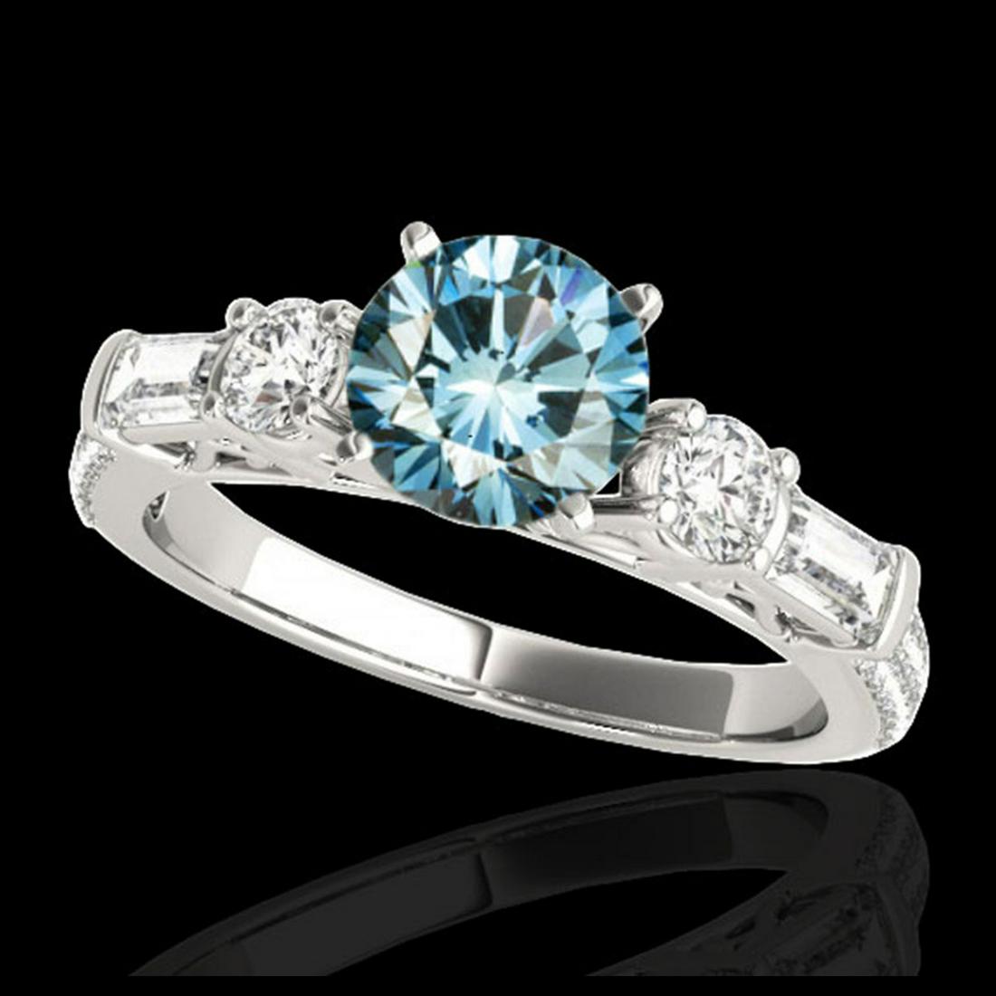 2.5 ctw SI Fancy Blue Diamond Solitaire Ring 10K White: REF-245H5M - SKU:35485 ---- 2.5 ctw SI Fancy Blue Diamond Solitaire Ring 10K White Gold Designer Brand Luxury Jewelry, made in the USA Suggested Retail Price: $21,600 Factory offers perfect factory si