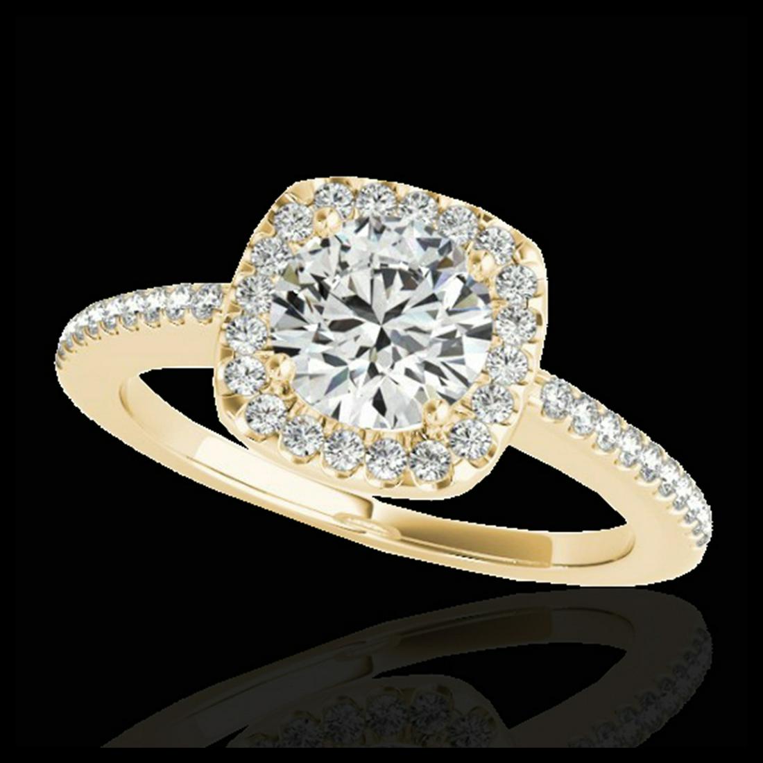 1.25 ctw H-SI/I Diamond Solitaire Halo Ring 10K Yellow: REF-190R9K - SKU:33825 ---- 1.25 ctw H-SI/I Diamond Solitaire Halo Ring 10K Yellow Gold Designer Brand Luxury Jewelry, made in the USA Suggested Retail Price: $14,000 Factory offers perfect factory si