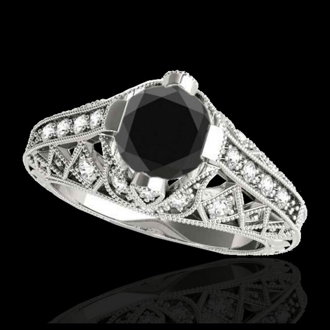 1.25 ctw VS Black Diamond Solitaire Ring 10K White Gold: REF-44Y2X - SKU:34687 ---- 1.25 ctw VS Black Diamond Solitaire Ring 10K White Gold Designer Brand Luxury Jewelry, made in the USA Suggested Retail Price: $3,550 Factory offers perfect factory sizing, 