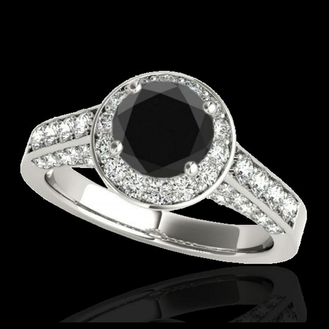 2.56 ctw VS Black Diamond Solitaire Halo Ring 10K White: REF-90R2K - SKU:34054 ---- 2.56 ctw VS Black Diamond Solitaire Halo Ring 10K White Gold Designer Brand Luxury Jewelry, made in the USA Suggested Retail Price: $7,250 Factory offers perfect factory siz