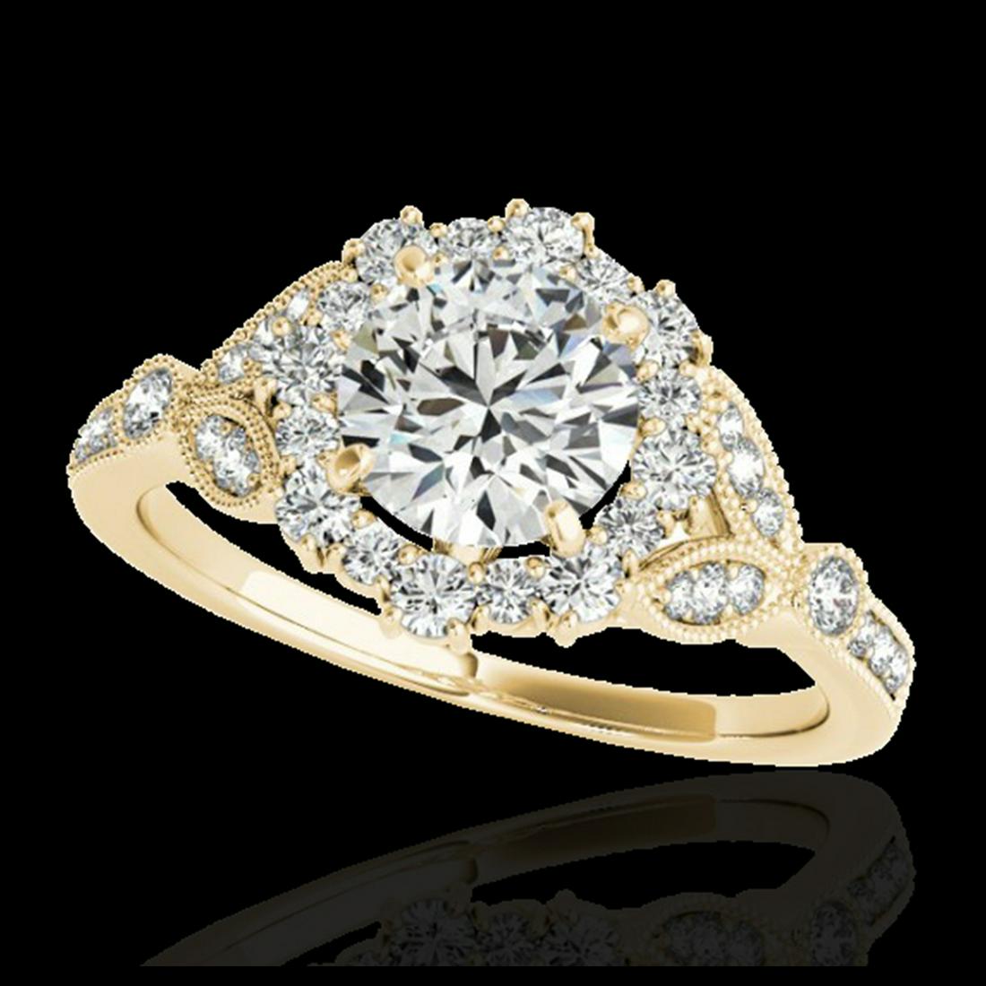 1.50 ctw H-SI/I Diamond Solitaire Halo Ring 10K Yellow: REF-130X9R - SKU:33762 ---- 1.50 ctw H-SI/I Diamond Solitaire Halo Ring 10K Yellow Gold Designer Brand Luxury Jewelry, made in the USA Suggested Retail Price: $10,550 Factory offers perfect factory si
