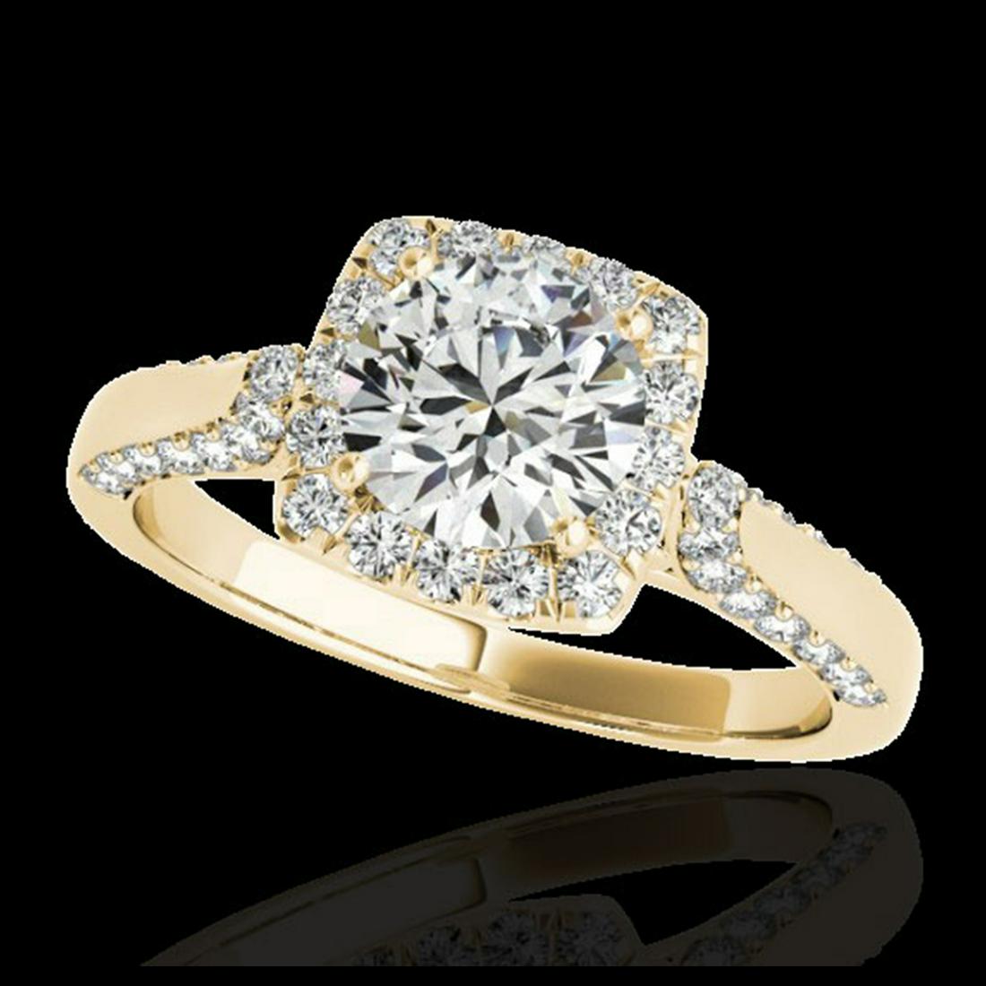 1.70 ctw H-SI/I Diamond Solitaire Halo Ring 10K Yellow: REF-211K4W - SKU:33375 ---- 1.70 ctw H-SI/I Diamond Solitaire Halo Ring 10K Yellow Gold Designer Brand Luxury Jewelry, made in the USA Suggested Retail Price: $17,050 Factory offers perfect factory si