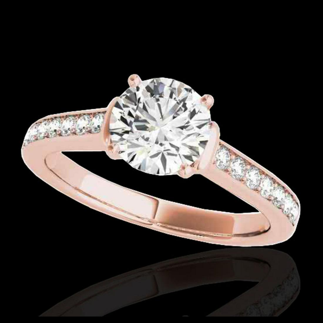 1.50 ctw H-SI/I Diamond Solitaire Ring 10K Rose Gold -: REF-204M5F - SKU:34926 ---- 1.50 ctw H-SI/I Diamond Solitaire Ring 10K Rose Gold Designer Brand Luxury Jewelry, made in the USA Suggested Retail Price: $16,500 Factory offers perfect factory sizing, f