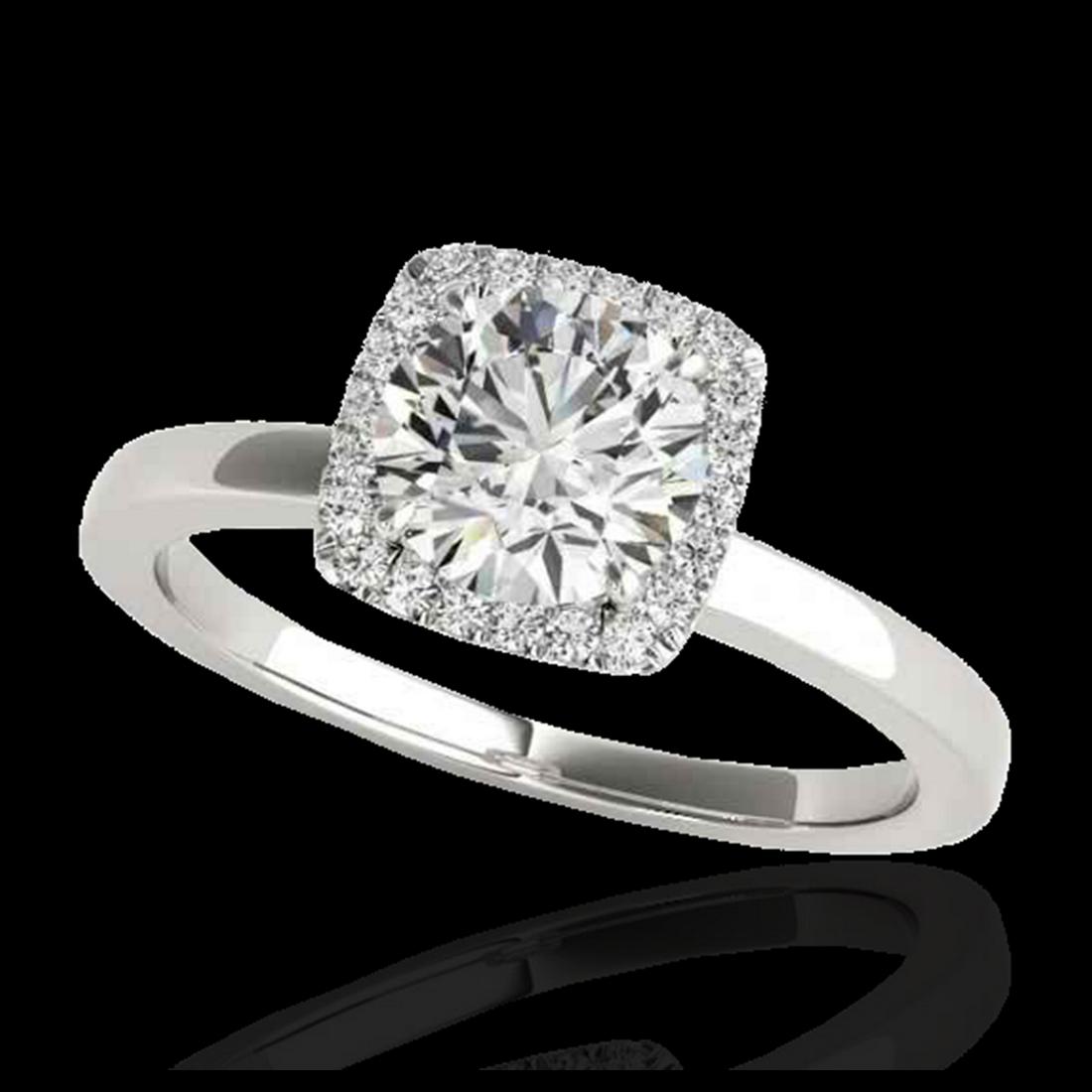 1.15 ctw H-SI/I Diamond Solitaire Halo Ring 10K White: REF-190V9Y - SKU:33400 ---- 1.15 ctw H-SI/I Diamond Solitaire Halo Ring 10K White Gold Designer Brand Luxury Jewelry, made in the USA Suggested Retail Price: $14,000 Factory offers perfect factory siz
