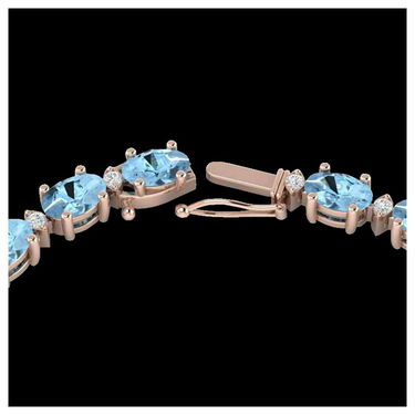 24 ctw Aquamarine & VS/SI Diamond Eternity Necklace 10K