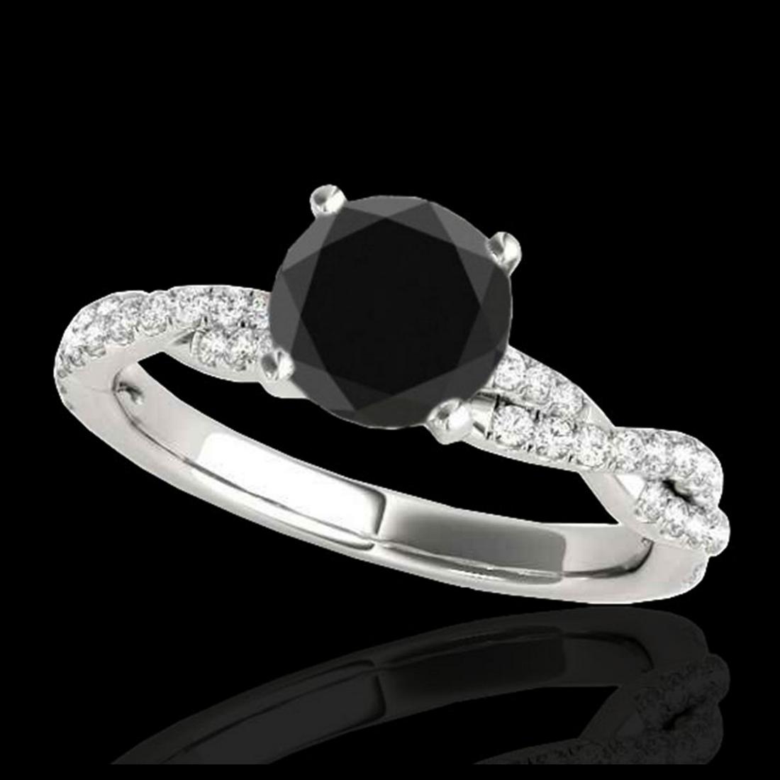 1.25 ctw VS Black Diamond Solitaire Ring 10K White Gold: REF-41F2N - SKU:35235 ---- 1.25 ctw VS Black Diamond Solitaire Ring 10K White Gold Designer Brand Luxury Jewelry, made in the USA Suggested Retail Price: $3,300 Factory offers perfect factory sizing, 