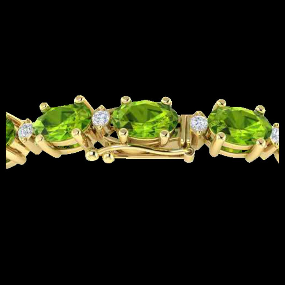 19.7 ctw Peridot & VS/SI Diamond Eternity Bracelet 10K: REF-118H5M - SKU:29374 ---- 19.7 ctw Peridot & VS/SI Diamond Eternity Bracelet 10K Yellow Gold Designer Brand Luxury Jewelry, made in the USA Suggested Retail Price: $8,500 Factory offers perfect fact