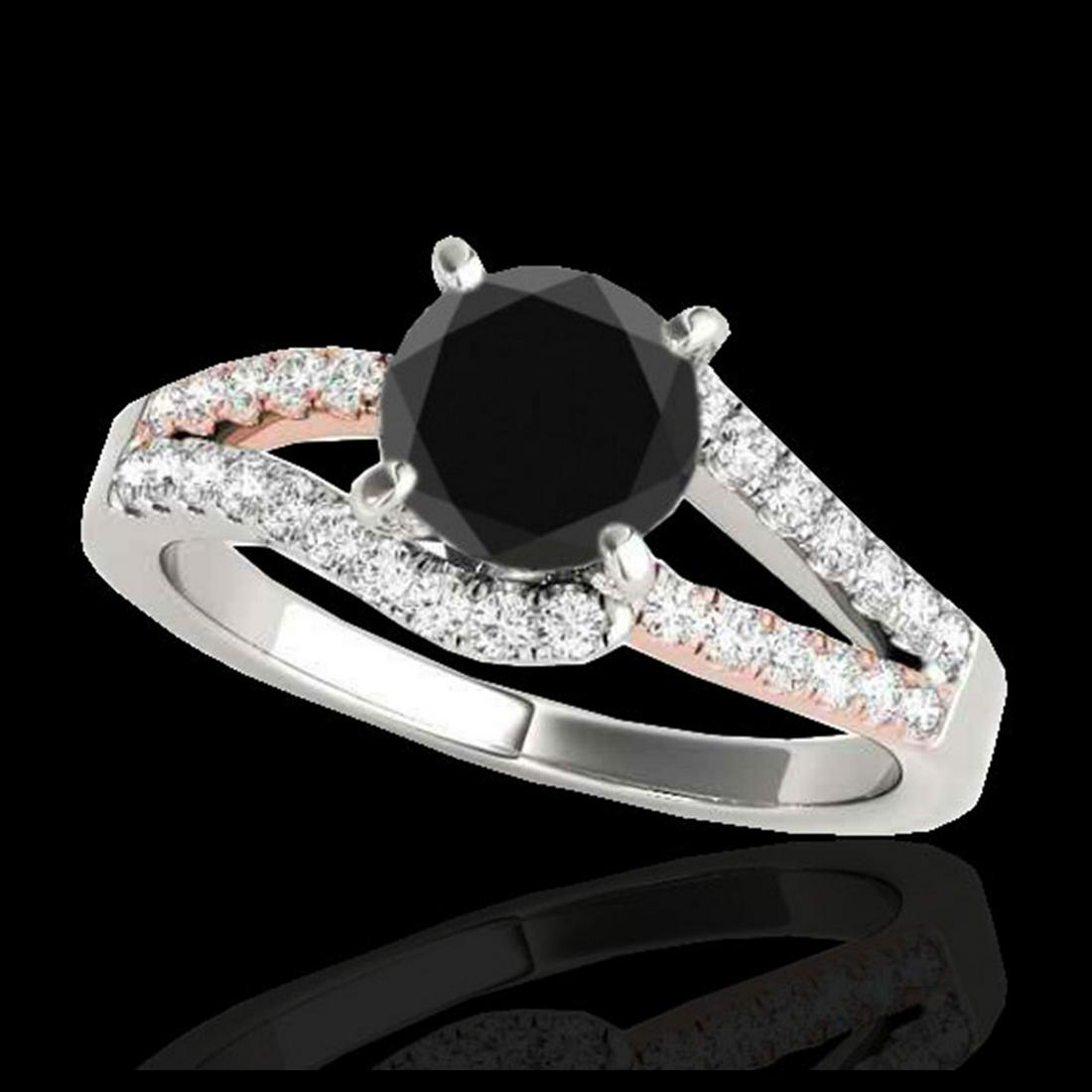 1.65 ctw VS Black Diamond Solitaire Ring 10K White &: REF-56R3K - SKU:35302 ---- 1.65 ctw VS Black Diamond Solitaire Ring 10K White & Rose Gold Designer Brand Luxury Jewelry, made in the USA Suggested Retail Price: $4,500 Factory offers perfect factory s