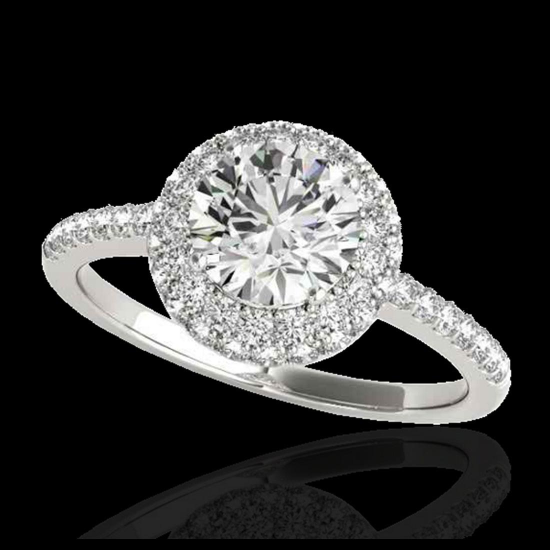 1.60 ctw H-SI/I Diamond Solitaire Halo Ring 10K White: REF-203X2R - SKU:33670 ---- 1.60 ctw H-SI/I Diamond Solitaire Halo Ring 10K White Gold Designer Brand Luxury Jewelry, made in the USA Suggested Retail Price: $16,400 Factory offers perfect factory siz