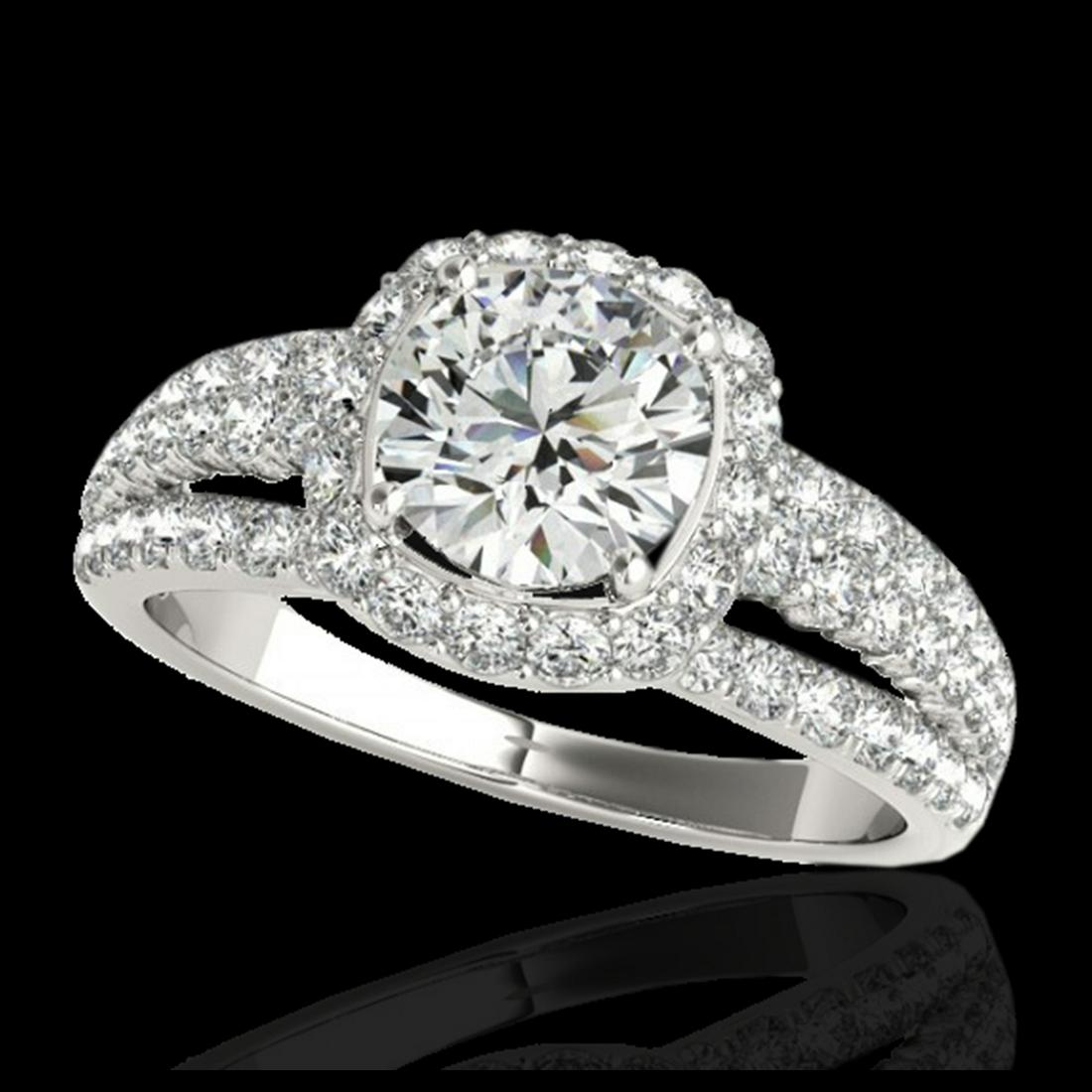 2 ctw H-SI/I Diamond Solitaire Halo Ring 10K White Gold: REF-204H5M - SKU:33998 ---- 2 ctw H-SI/I Diamond Solitaire Halo Ring 10K White Gold Designer Brand Luxury Jewelry, made in the USA Suggested Retail Price: $15,000 Factory offers perfect factory sizing