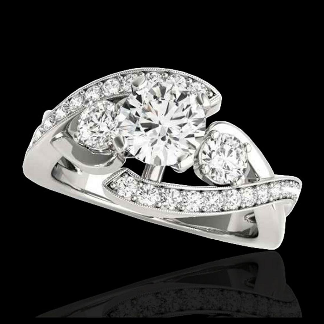 2.01 ctw H-SI/I Diamond Bypass Solitaire Ring 10K White: REF-190A9V - SKU:35045 ---- 2.01 ctw H-SI/I Diamond Bypass Solitaire Ring 10K White Gold Designer Brand Luxury Jewelry, made in the USA Suggested Retail Price: $15,400 Factory offers perfect factory s