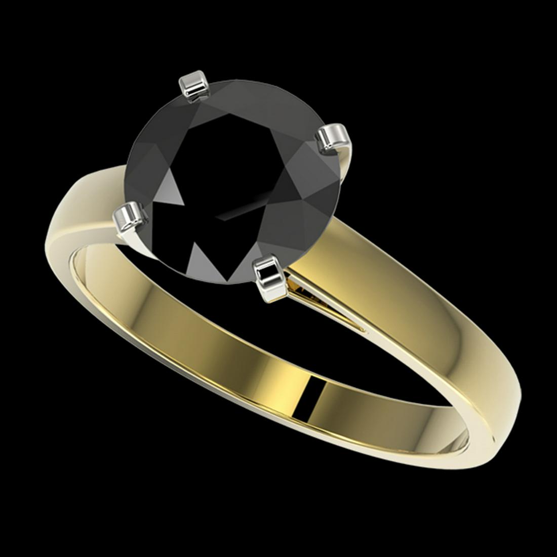 2.59 ctw Fancy Black Diamond Solitaire Ring 10K Yellow: REF-55K5W - SKU:36565 ---- 2.59 ctw Fancy Black Diamond Solitaire Ring 10K Yellow Gold Designer Brand Luxury Jewelry, made in the USA Suggested Retail Price: $2,600 Factory offers perfect factory sizi