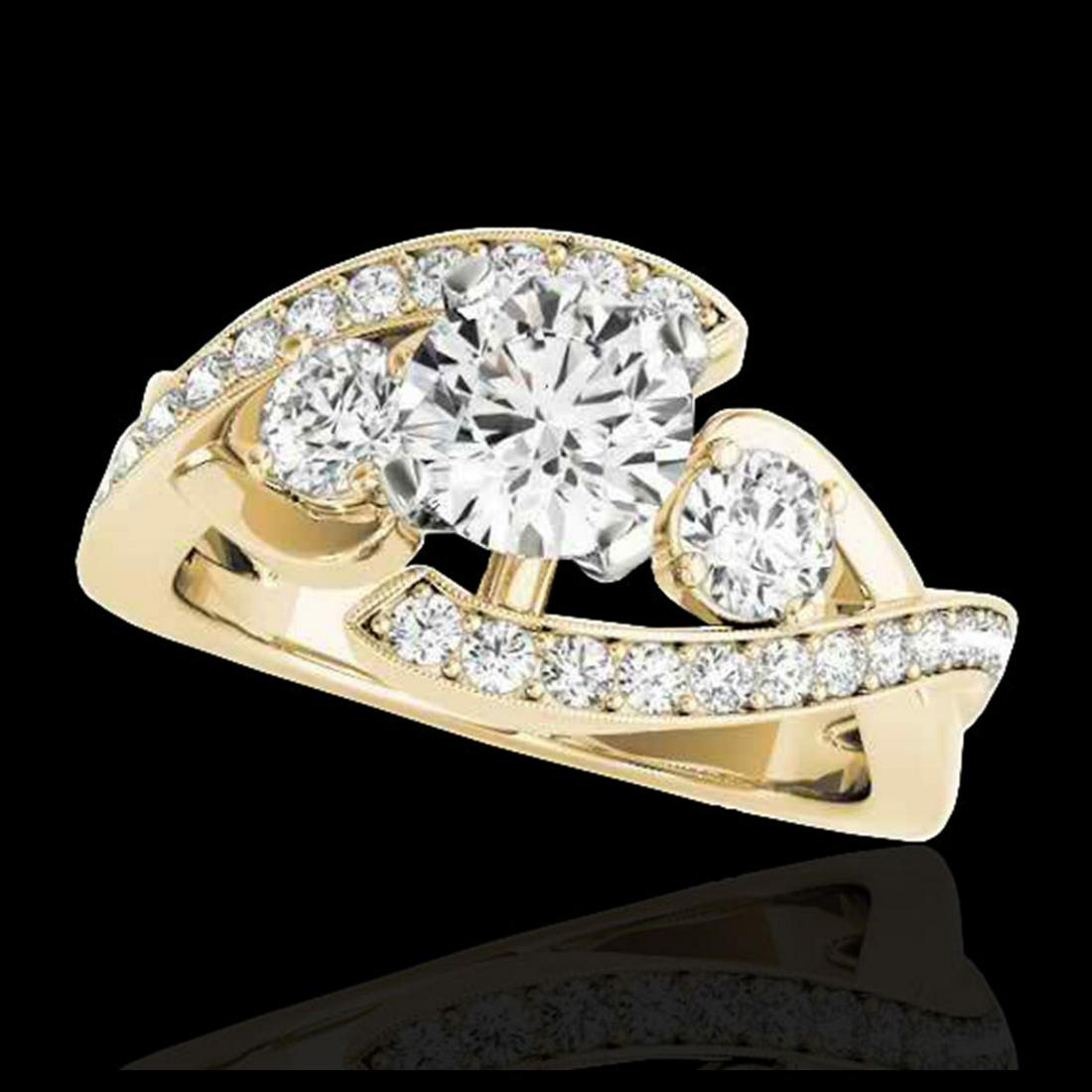 2.01 ctw H-SI/I Diamond Bypass Solitaire Ring 10K: REF-190V9Y - SKU:35047 ---- 2.01 ctw H-SI/I Diamond Bypass Solitaire Ring 10K Yellow Gold Designer Brand Luxury Jewelry, made in the USA Suggested Retail Price: $15,400 Factory offers perfect factory 