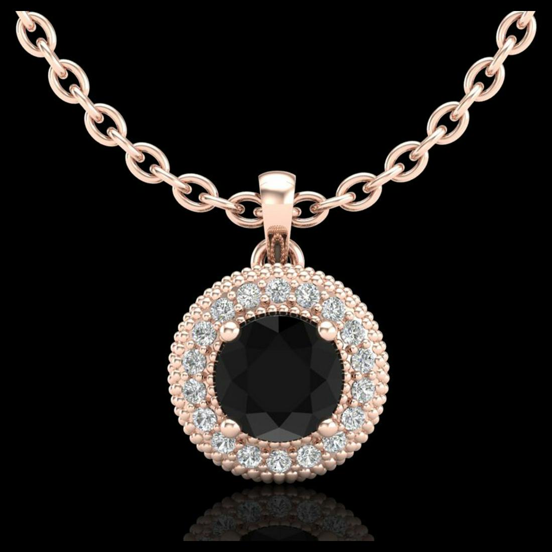1 ctw Fancy Black Diamond Art Deco Stud Necklace 18K: REF-76M7F - SKU:37661 ---- 1 ctw Fancy Black Diamond Art Deco Stud Necklace 18K Rose Gold Designer Brand Luxury Jewelry, made in the USA Suggested Retail Price: $5,050 Factory offers perfect factory s
