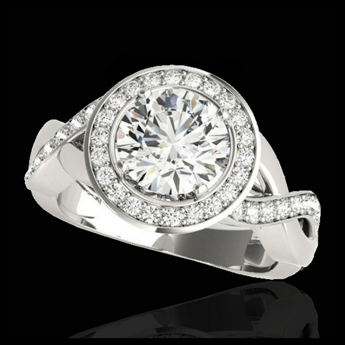 2 ctw H-SI/I Diamond Solitaire Halo Ring 10K White Gold: REF-181X3R - SKU:33276 ---- 2 ctw H-SI/I Diamond Solitaire Halo Ring 10K White Gold Designer Brand Luxury Jewelry, made in the USA Suggested Retail Price: $14,600 Factory offers perfect factory sizing