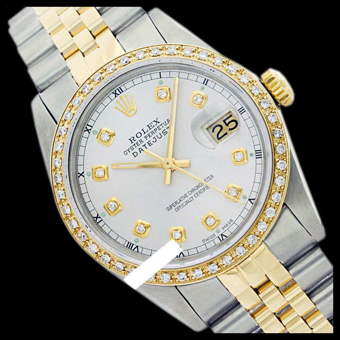 Rolex Ladies Two Tone 14K Gold/SS, Diamond Dial &: REF-434X6Y ---- Rolex Ladies Two Tone 14K Gold/ss, Diamond Dial & Diamond Bezel, Sapphire Crystal This watch is in Excellent Condition. Newly serviced & Polished to Factory specifications. Prepetual, 
