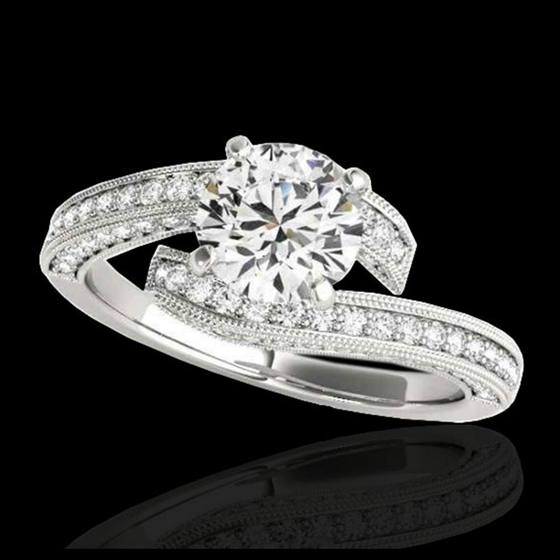 2 ctw H-SI/I Diamond Bypass Solitaire Ring 10K White: REF-259H3M - SKU:35133 ---- 2 ctw H-SI/I Diamond Bypass Solitaire Ring 10K White Gold Designer Brand Luxury Jewelry, made in the USA Suggested Retail Price: $20,900 Factory offers perfect factory sizi