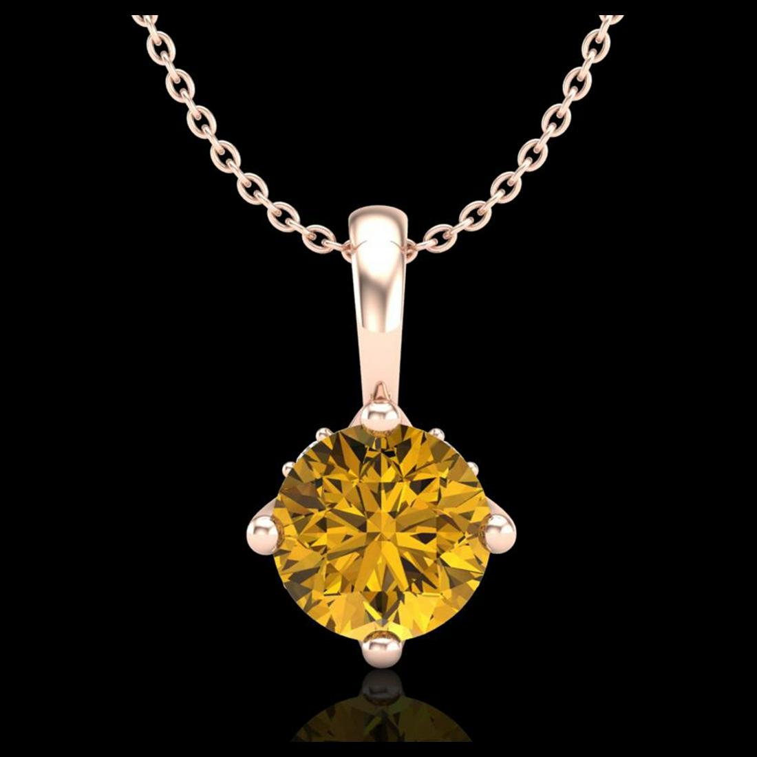 0.82 ctw Intense Fancy Yellow Diamond Art Deco Necklace: REF-136K4W - SKU:37806 ---- 0.82 ctw Intense Fancy Yellow Diamond Art Deco Necklace 18K Rose Gold Designer Brand Luxury Jewelry, made in the USA Suggested Retail Price: $8,250 Factory offers perfect f