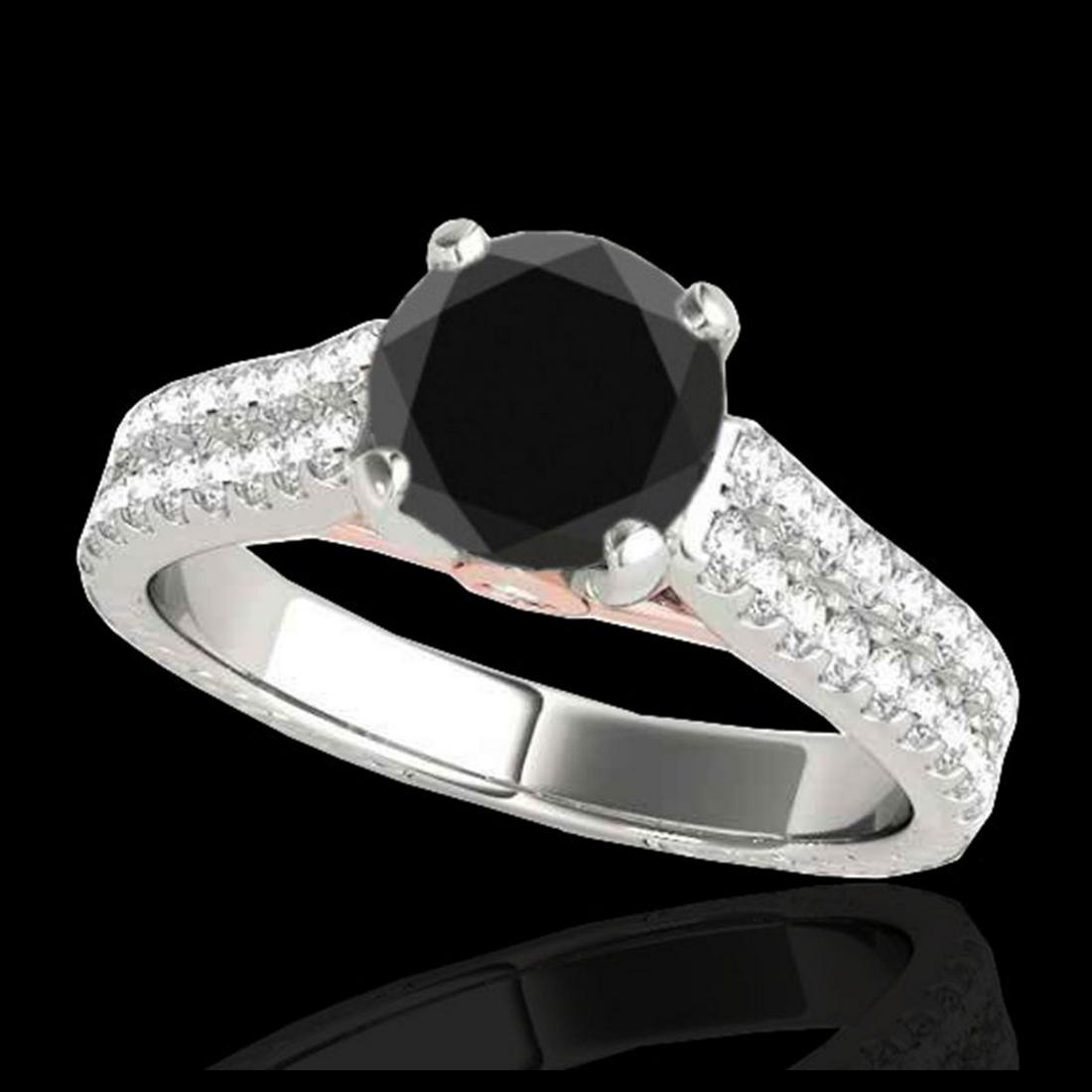 2.11 ctw VS Black Diamond Ring 10K White & Rose Gold -: REF-66K7W - SKU:35468 ---- 2.11 ctw VS Black Diamond Ring 10K White & Rose Gold Designer Brand Luxury Jewelry, made in the USA Suggested Retail Price: $5,400 Factory offers perfect factory sizing, for