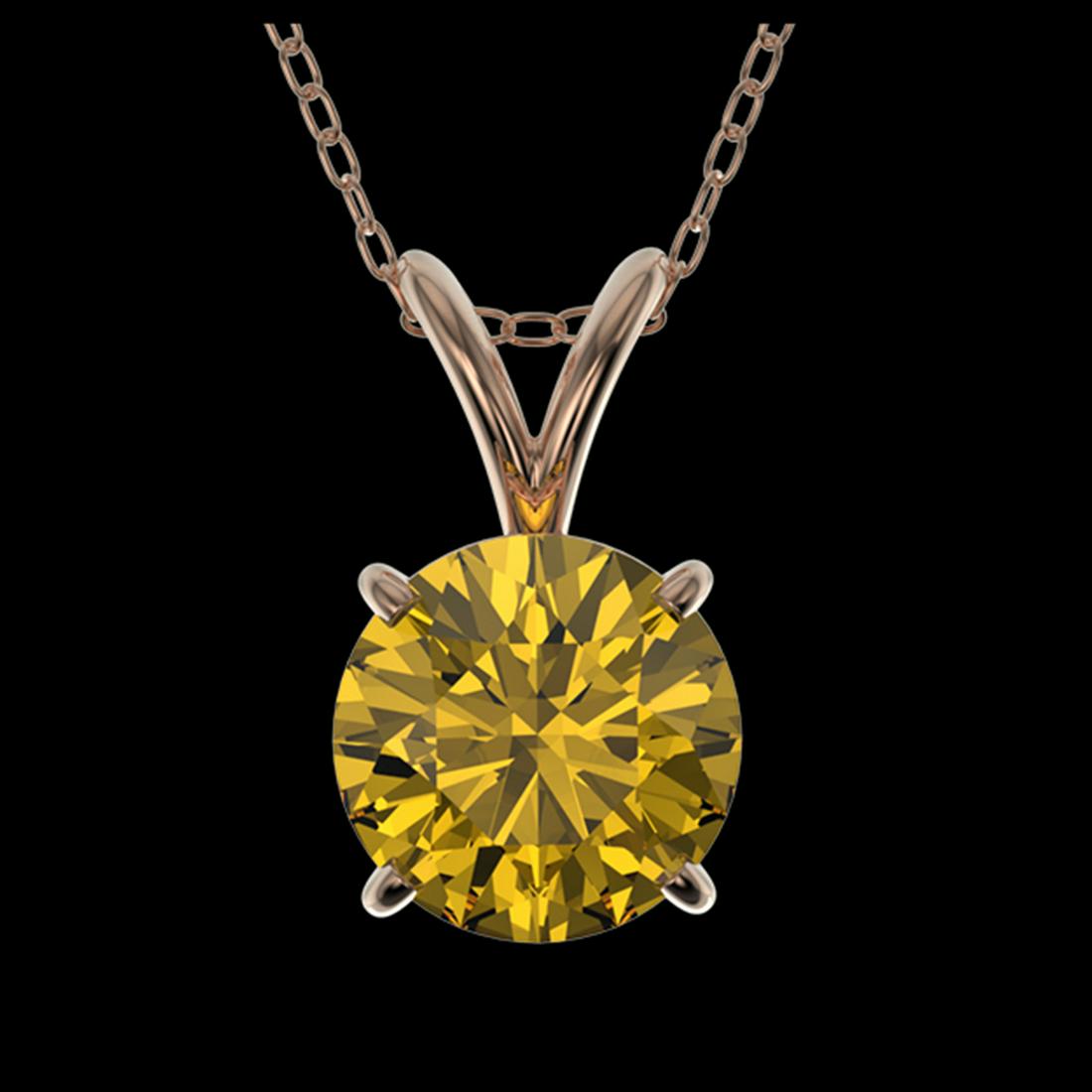 1.03 ctw Intense Yellow Diamond Necklace 10K Rose Gold: REF-202A5V - SKU:36770 ---- 1.03 ctw Intense Yellow Diamond Necklace 10K Rose Gold Designer Brand Luxury Jewelry, made in the USA Suggested Retail Price: $14,850 Factory offers perfect factory sizing,