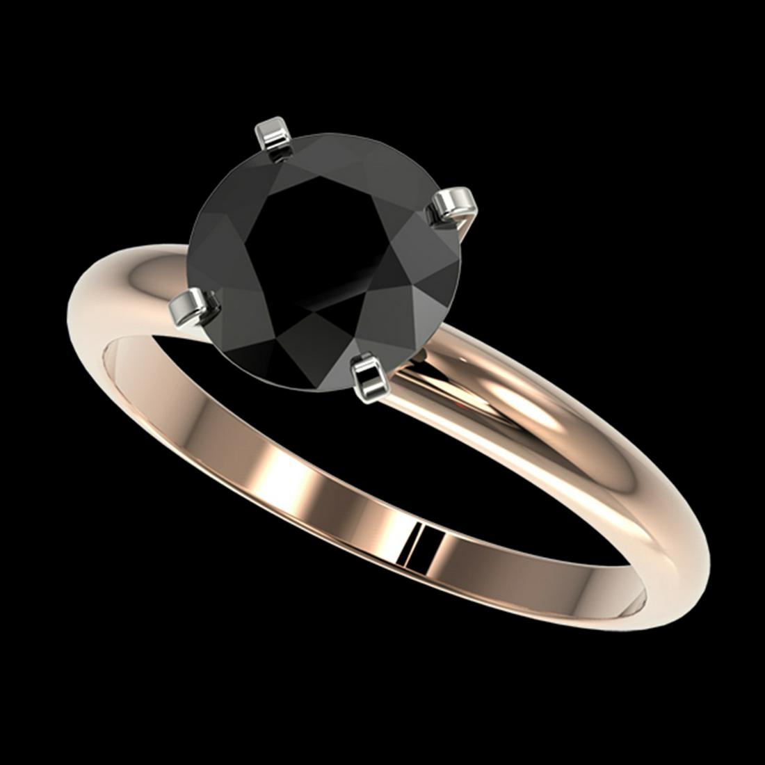 2.09 ctw Fancy Black Diamond Solitaire Ring 10K Rose: REF-58R5K - SKU:36453 ---- 2.09 ctw Fancy Black Diamond Solitaire Ring 10K Rose Gold Designer Brand Luxury Jewelry, made in the USA Suggested Retail Price: $2,750 Factory offers perfect factory sizing
