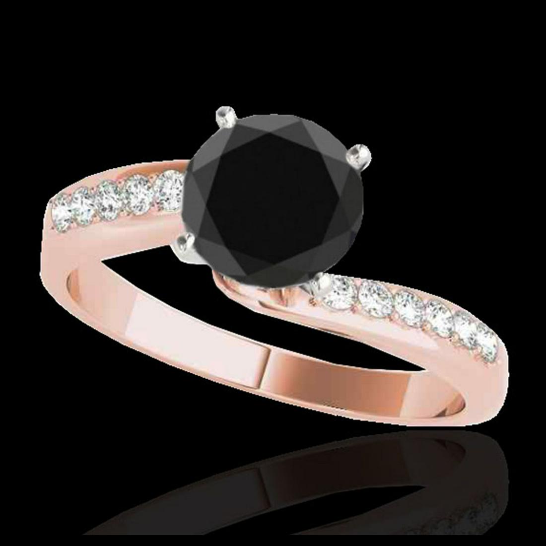 1.15 ctw VS Black Diamond Bypass Solitaire Ring 10K: REF-43F6N - SKU:35067 ---- 1.15 ctw VS Black Diamond Bypass Solitaire Ring 10K Rose Gold Designer Brand Luxury Jewelry, made in the USA Suggested Retail Price: $3,500 Factory offers perfect factory si