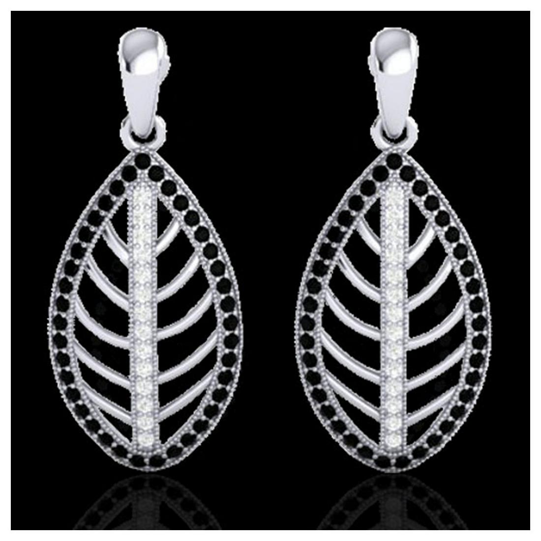 2 ctw Black & VS/SI Diamond Earrings 18K White Gold -: REF-182H4M - SKU:21472 ---- 2 ctw Black & VS/SI Diamond Earrings 18K White Gold Designer Brand Luxury Jewelry, made in the USA Suggested Retail Price: $11,050 Factory offers perfect factory sizing, fo