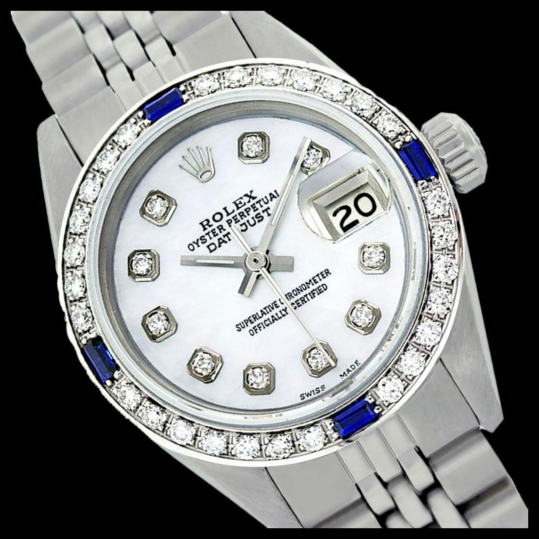 Rolex Men's Stainless Steel, QuickSet, Diam Dial &: REF-521W7H ---- Rolex Men's Stainless Steel, QuickSet, Diam Dial & Diam/Sapphire Bezel This watch is in Excellent Condition. Newly serviced & Polished to Factory specifications. Prepetual, Self-Windin
