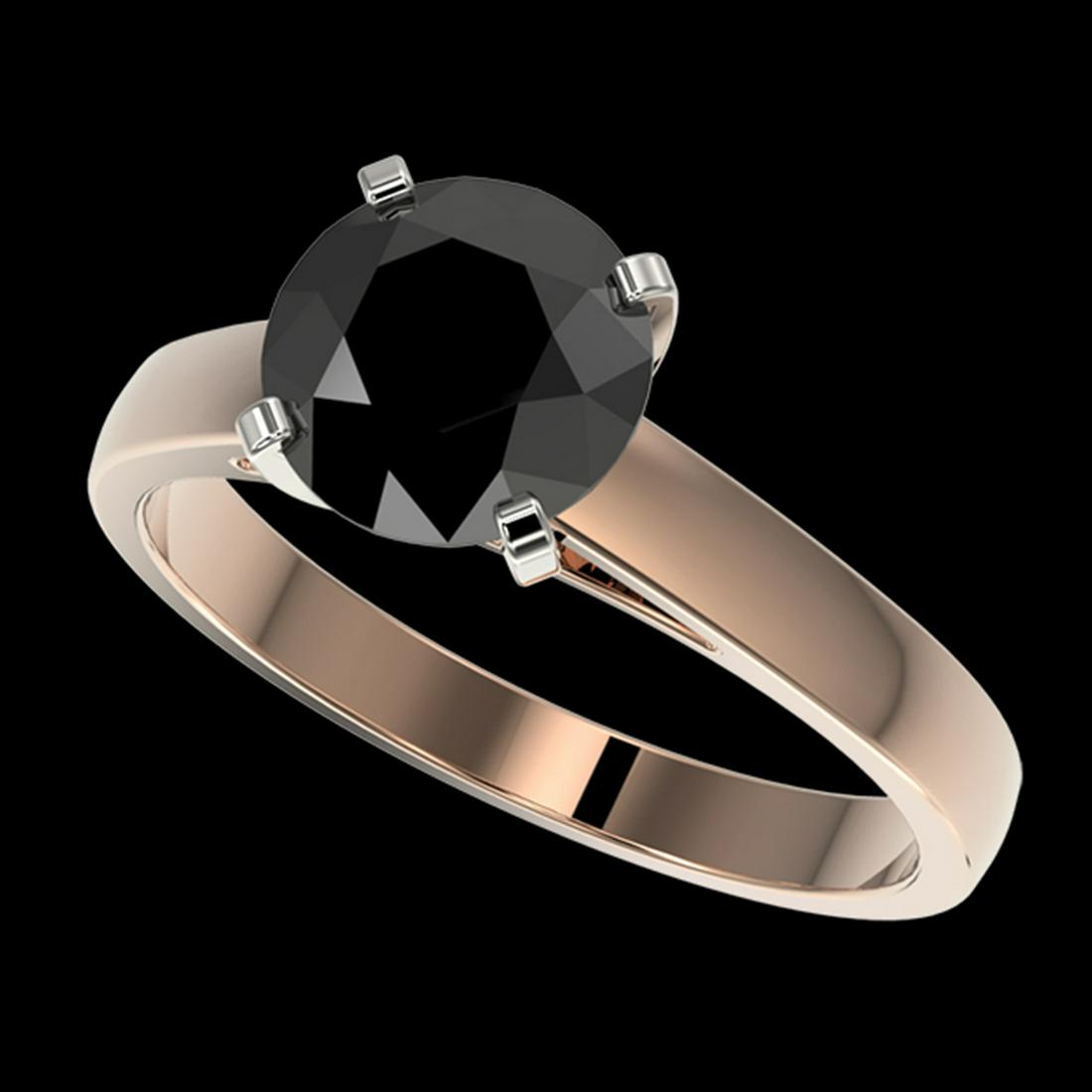 2 ctw Fancy Black Diamond Solitaire Ring 10K Rose Gold: REF-58Y5X - SKU:33033 ---- 2 ctw Fancy Black Diamond Solitaire Ring 10K Rose Gold Designer Brand Luxury Jewelry, made in the USA Suggested Retail Price: $2,750 Factory offers perfect factory sizing, f