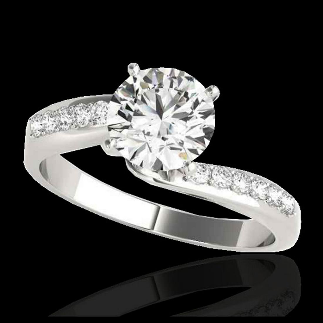 1.15 ctw H-SI/I Diamond Bypass Solitaire Ring 10K White: REF-184V3Y - SKU:35063 ---- 1.15 ctw H-SI/I Diamond Bypass Solitaire Ring 10K White Gold Designer Brand Luxury Jewelry, made in the USA Suggested Retail Price: $13,500 Factory offers perfect factory s
