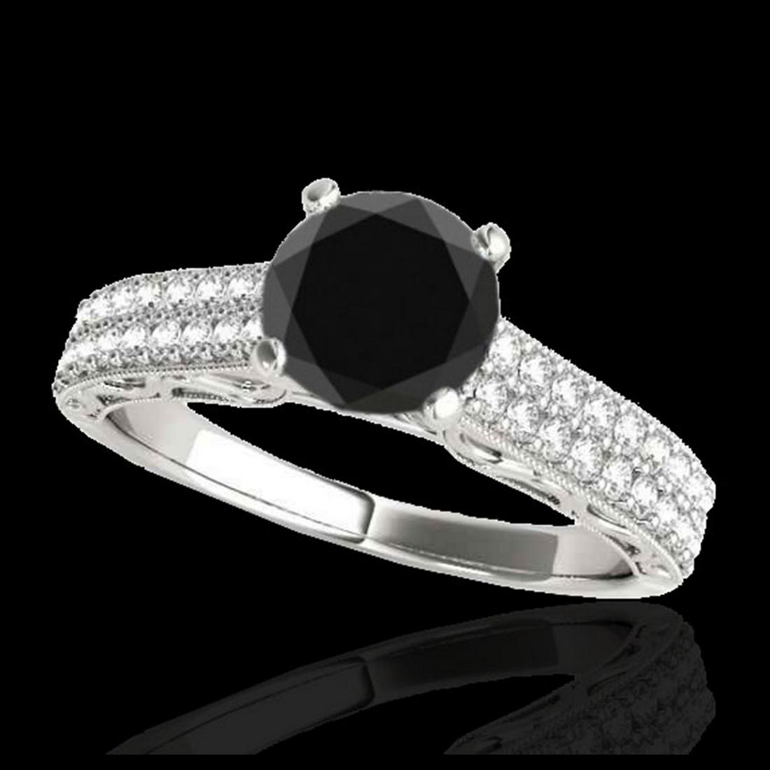 1.91 ctw VS Black Diamond Solitaire Ring 10K White Gold: REF-53W2H - SKU:34705 ---- 1.91 ctw VS Black Diamond Solitaire Ring 10K White Gold Designer Brand Luxury Jewelry, made in the USA Suggested Retail Price: $4,300 Factory offers perfect factory sizing, 