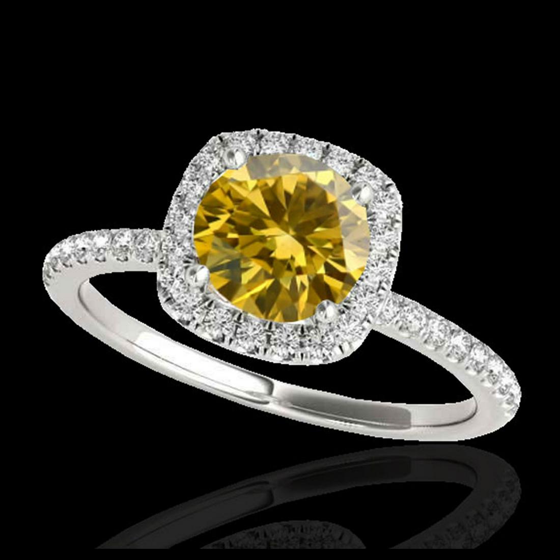 1.50 ctw SI/I Fancy Intense Yellow Diamond Ring 10K: REF-135H2M - SKU:33341 ---- 1.50 ctw SI/I Fancy Intense Yellow Diamond Ring 10K White Gold Designer Brand Luxury Jewelry, made in the USA Suggested Retail Price: $11,900 Factory offers perfect factory