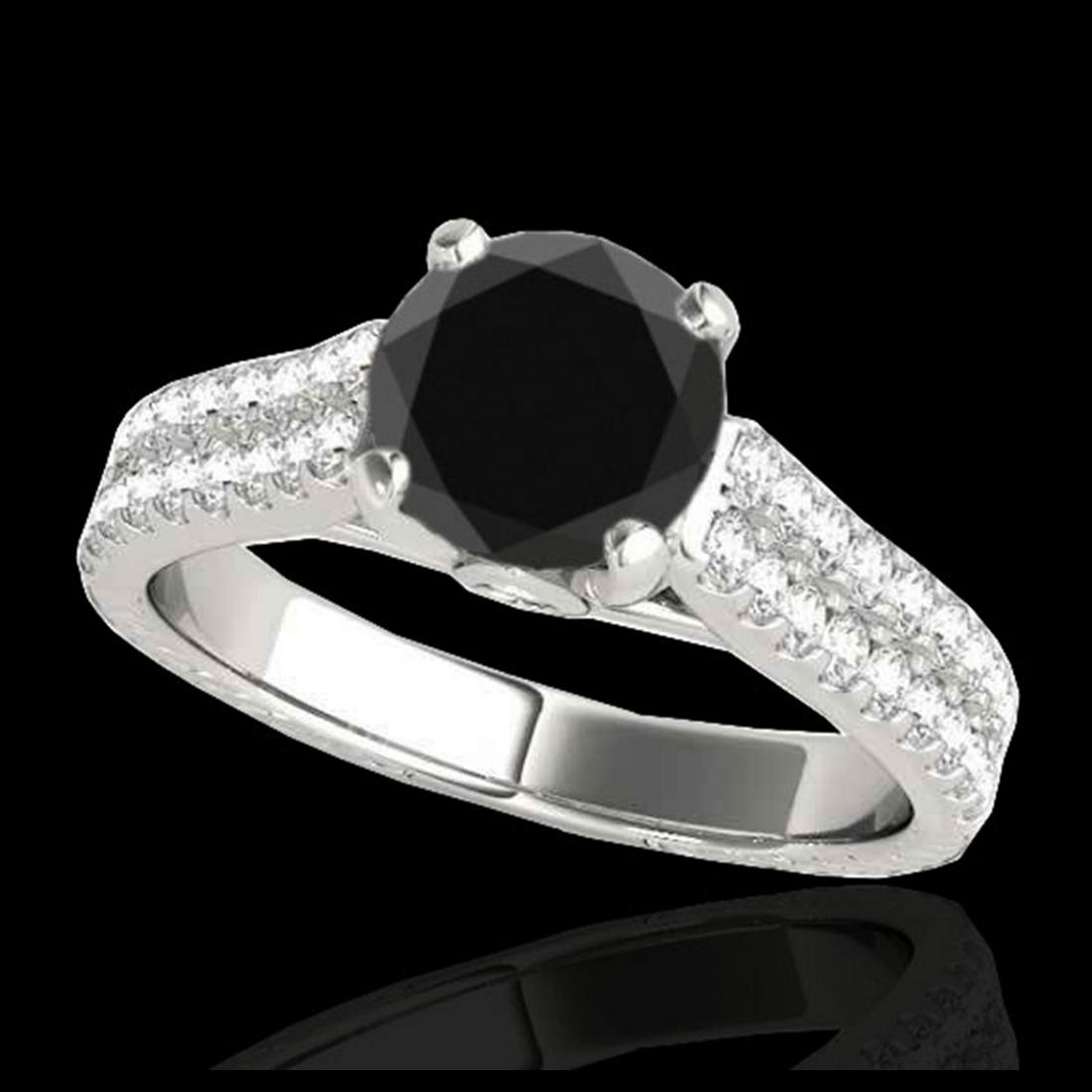 1.61 ctw VS Black Diamond Ring 10K White Gold -: REF-59H9M - SKU:35460 ---- 1.61 ctw VS Black Diamond Ring 10K White Gold Designer Brand Luxury Jewelry, made in the USA Suggested Retail Price: $4,850 Factory offers perfect factory sizing, for all ri