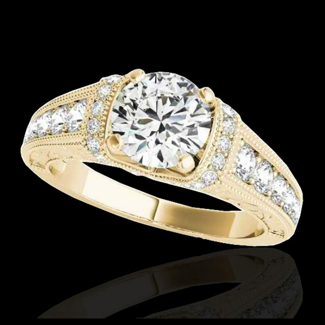 1.50 ctw H-SI/I Diamond Solitaire Ring 10K Yellow Gold: REF-211F4N - SKU:34776 ---- 1.50 ctw H-SI/I Diamond Solitaire Ring 10K Yellow Gold Designer Brand Luxury Jewelry, made in the USA Suggested Retail Price: $15,500 Factory offers perfect factory sizing,