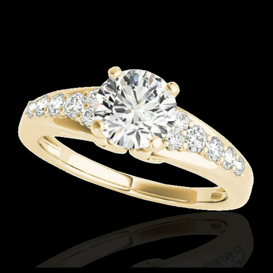 1.40 ctw H-SI/I Diamond Solitaire Ring 10K Yellow Gold: REF-190R9K - SKU:34998 ---- 1.40 ctw H-SI/I Diamond Solitaire Ring 10K Yellow Gold Designer Brand Luxury Jewelry, made in the USA Suggested Retail Price: $14,000 Factory offers perfect factory sizing,